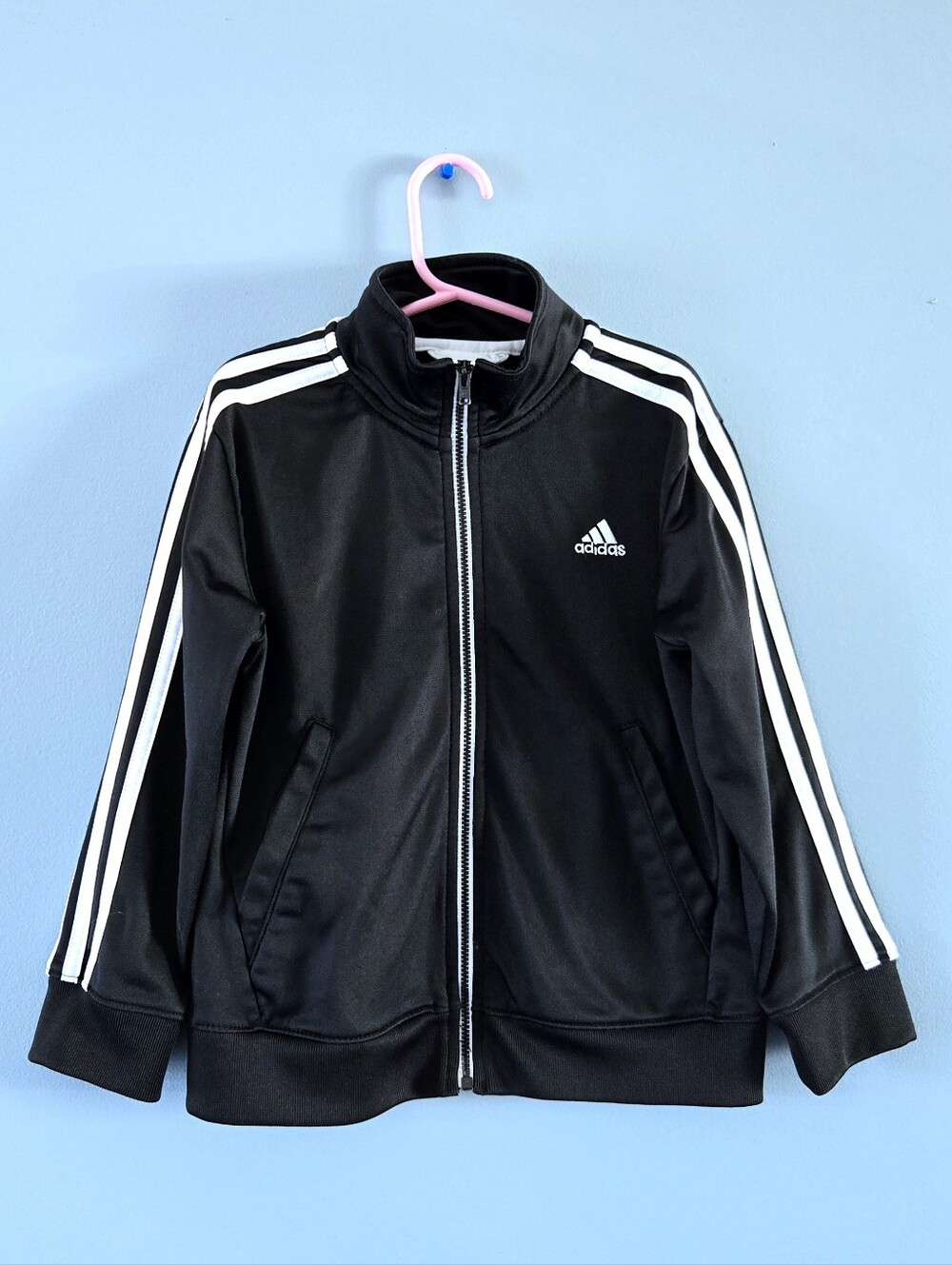 Adidas Classic Black Track Jacket with White Stripes (5)
